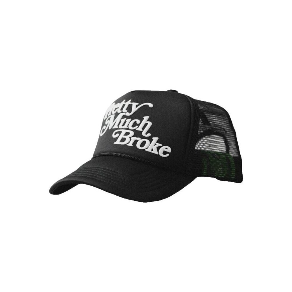 APTHCRY Pretty Much Broke Trucker Snapback Hat Cap Black White One Size NEW
